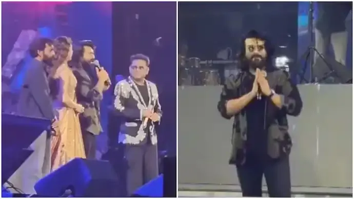 Ram Charan, Janhvi Kapoor Join AR Rahman at Hyderabad Concert to Celebrate Peddi Collaboration