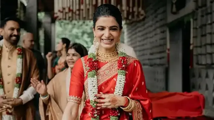 Samantha Ruth Prabhu Glows in New Wedding Photos with Raj Nidimoru at Isha Yoga Centre