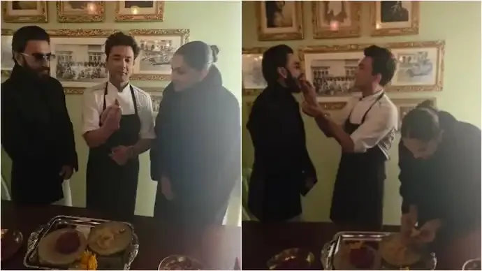 Ranveer Singh, Deepika Padukone Visit Vikas Khanna in New York, Celebrate With Modaks