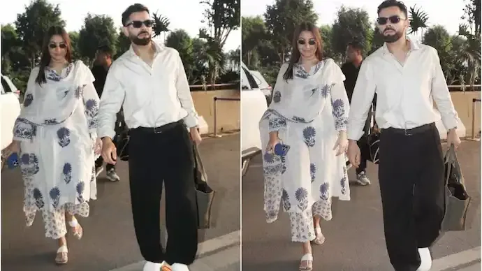 Anushka Sharma Virat Kohli Airport Look: Couple Stuns in Elegant White Style