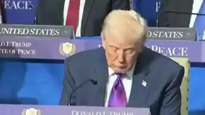 Viral Video Shows Trump With Eyes Closed at Peace Summit, Sparks Online Debate