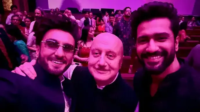 Anupam Kher Calls Himself ‘Newcomer’ in Viral Selfie with Ranveer Singh and Vicky Kaushal at NMACC Event