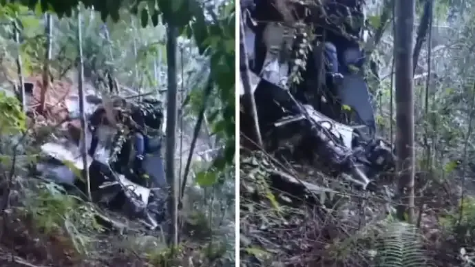 Indonesia Helicopter Crash 8 Dead Wreckage Found in Forest