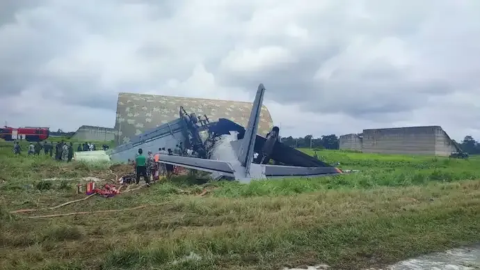 IAF AN-32 Aircraft Crashes at Jorhat Airbase in Assam After Reported Fire Following Landing