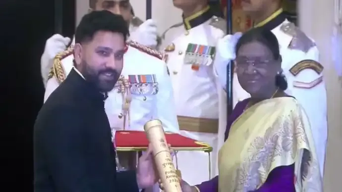 Rohit Sharma Receives Padma Shri From President Droupadi Murmu