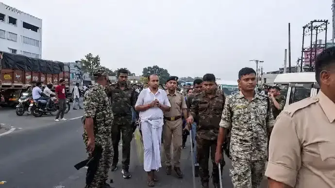 Ex-TMC Leader Bakul Sheikh Paraded After Arrest in West Bengal's Malda