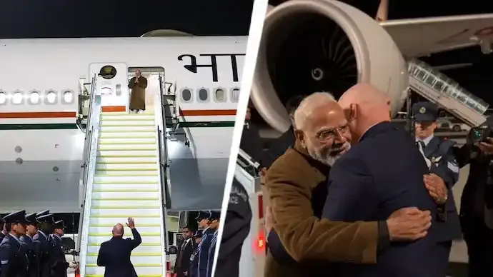 PM Modi Arrives in New Zealand, Warmly Welcomed by PM Christopher Luxon in Auckland