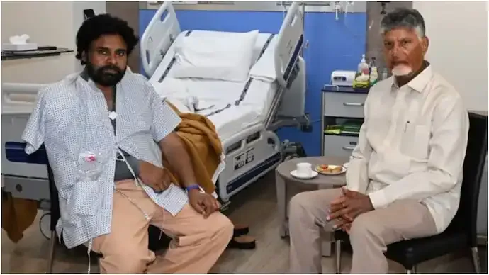 Pawan Kalyan Recovering After Shoulder Surgery; CM Chandrababu Naidu Visits Him in Hospital