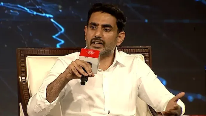 Andhra Pradesh Minister Nara Lokesh speaking at India Today Conclave South 2026