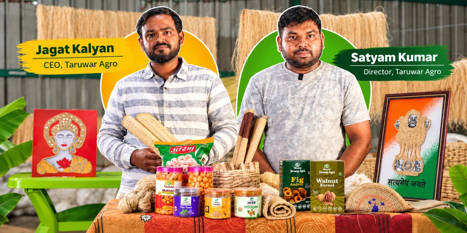Taruwar Agro banana fibre products made from discarded banana stems in Bihar
