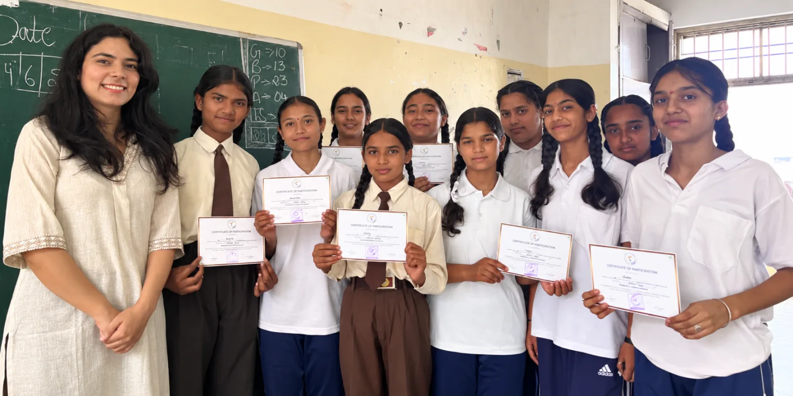 Women and girls participating in an Enlightened India Foundation community survey