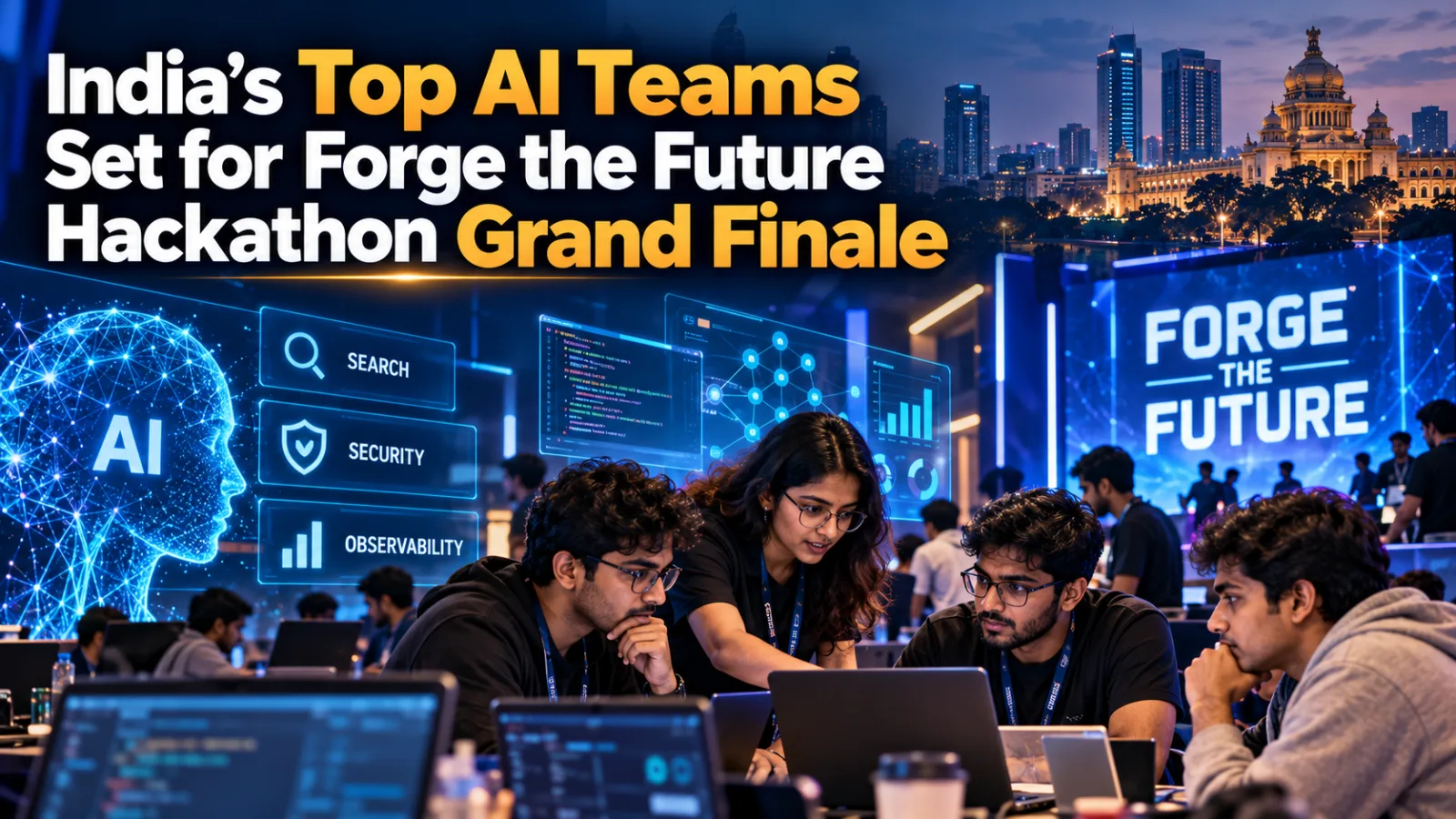 AI developers competing in the Forge the Future Hackathon Grand Finale in Bengaluru