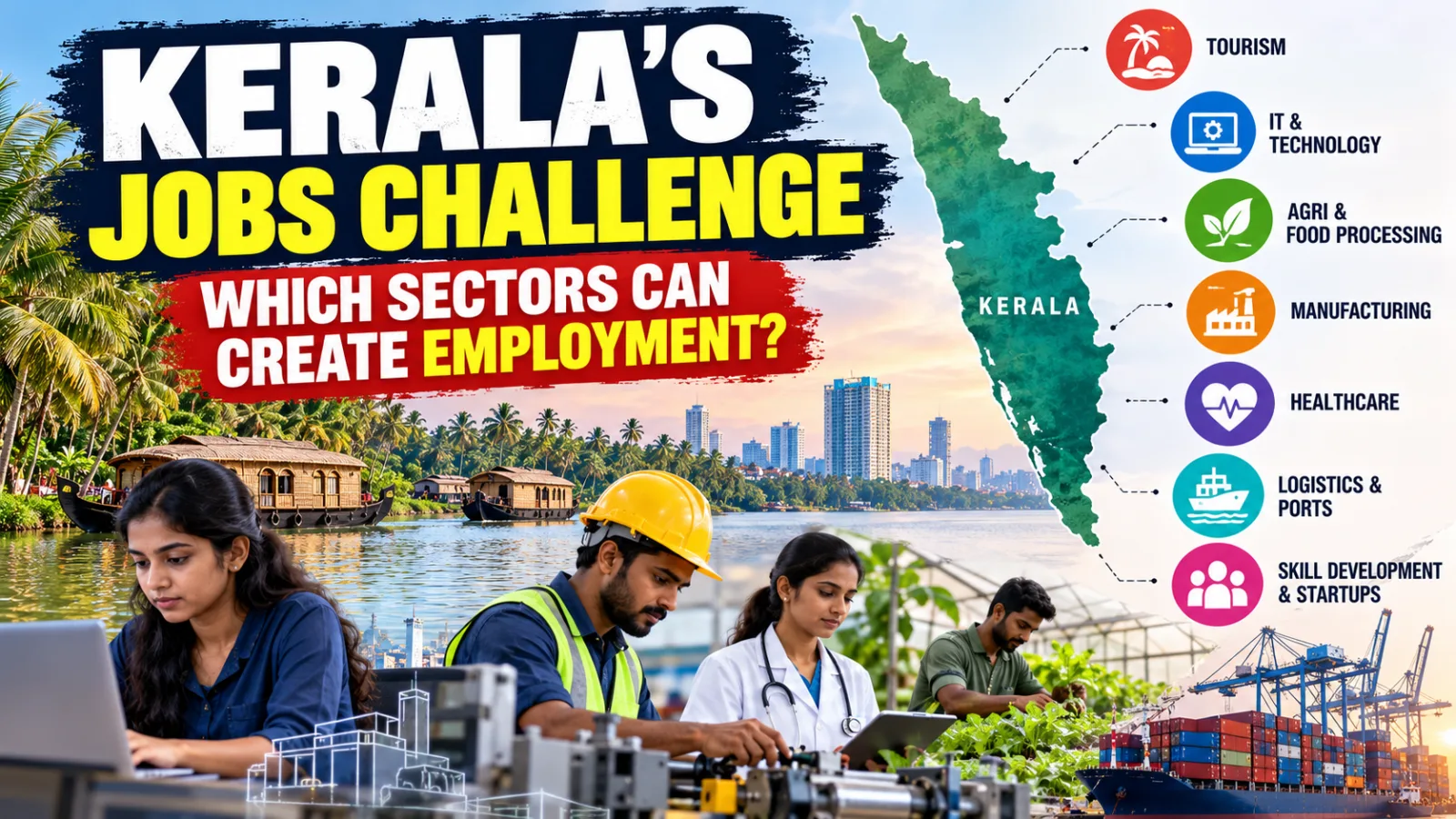 Kerala State Planning Board Vice-Chairperson KM Chandrasekhar speaking about employment opportunities