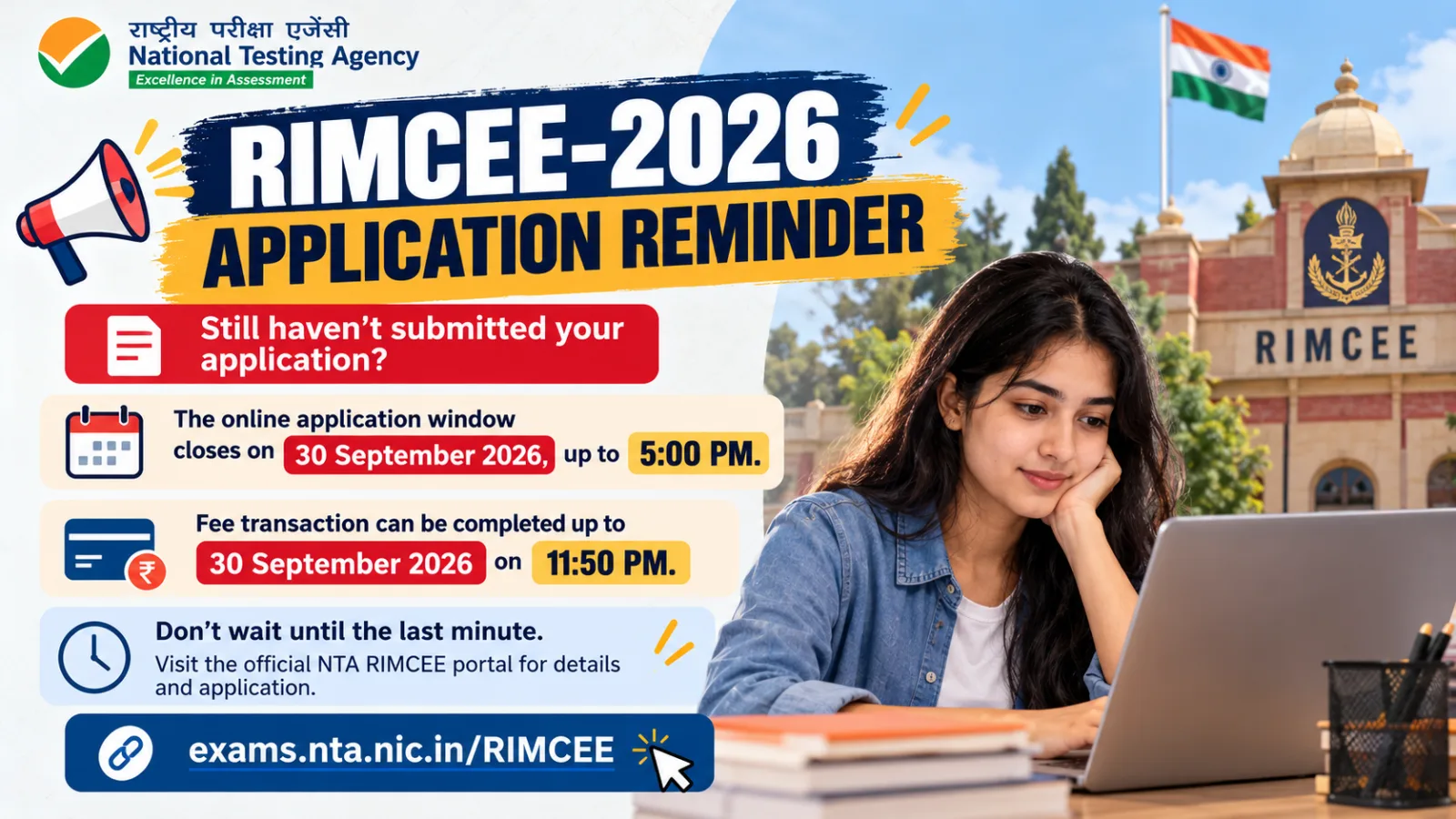 RIMCEE 2026 application deadline reminder issued by NTA