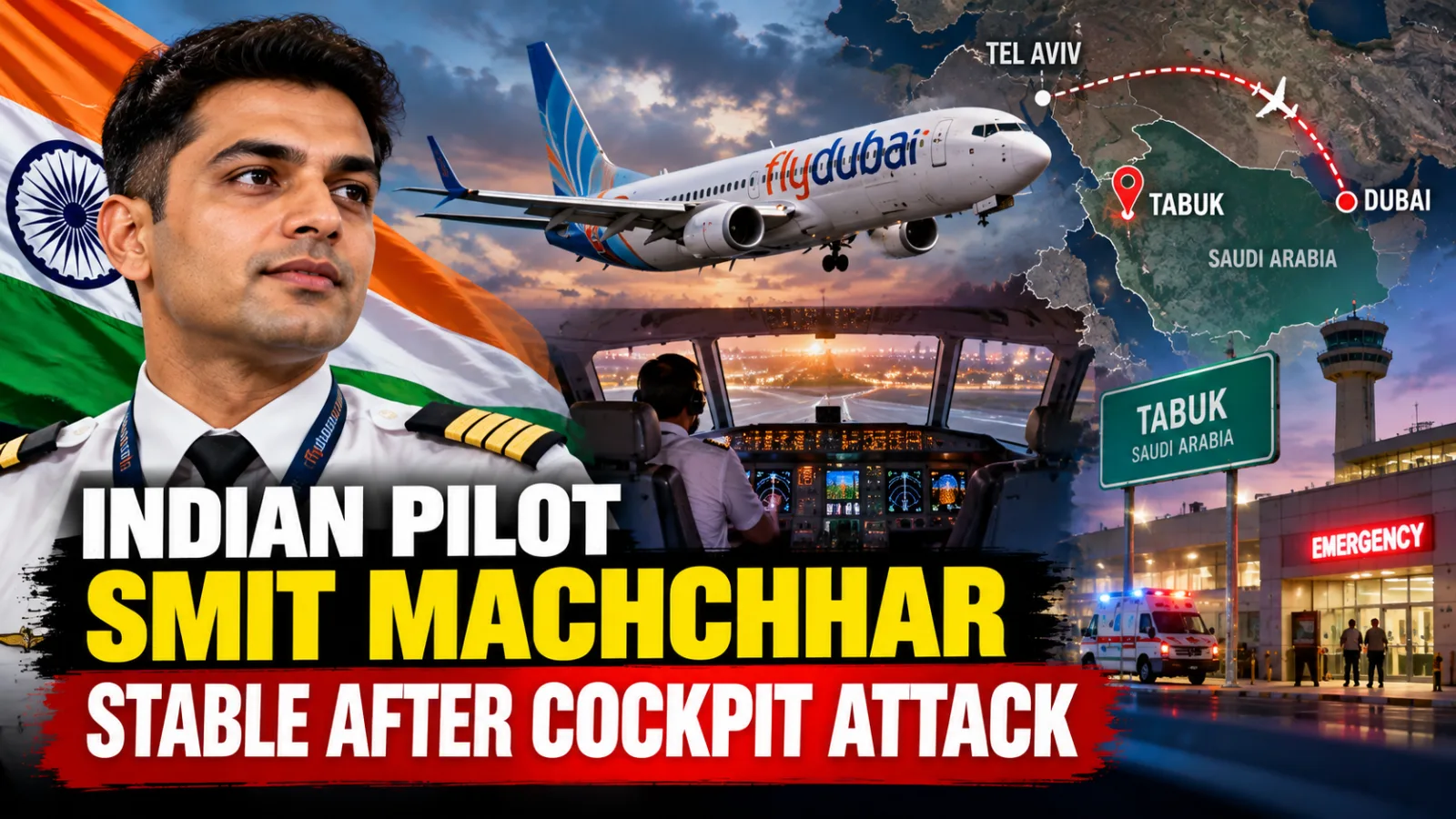 Captain Smit Machchhar, the Indian Flydubai pilot injured during a cockpit incident