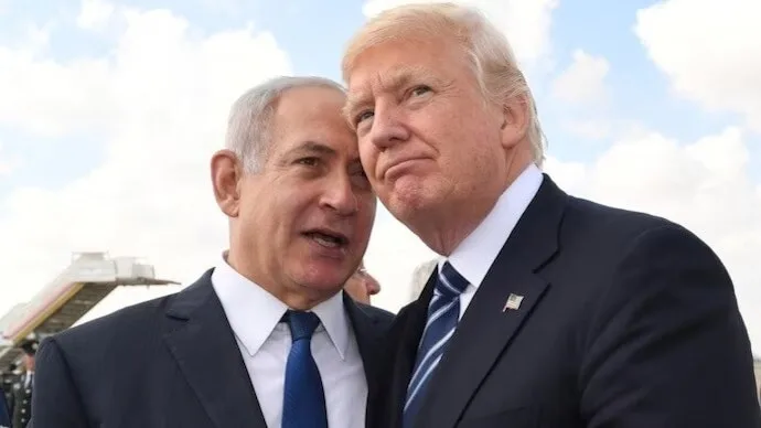 Donald Trump and Israeli Prime Minister Benjamin Netanyahu during a meeting, as Trump renews his election endorsement.