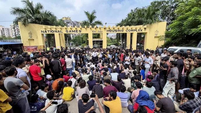 Students protest at IIIT Ranchi following the death of first-year student Aditya Singh.