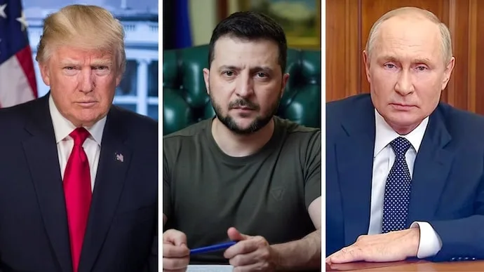 US President Donald Trump and Russian President Vladimir Putin amid reports of a pause in Ukrainian strikes on Russian oil facilities.