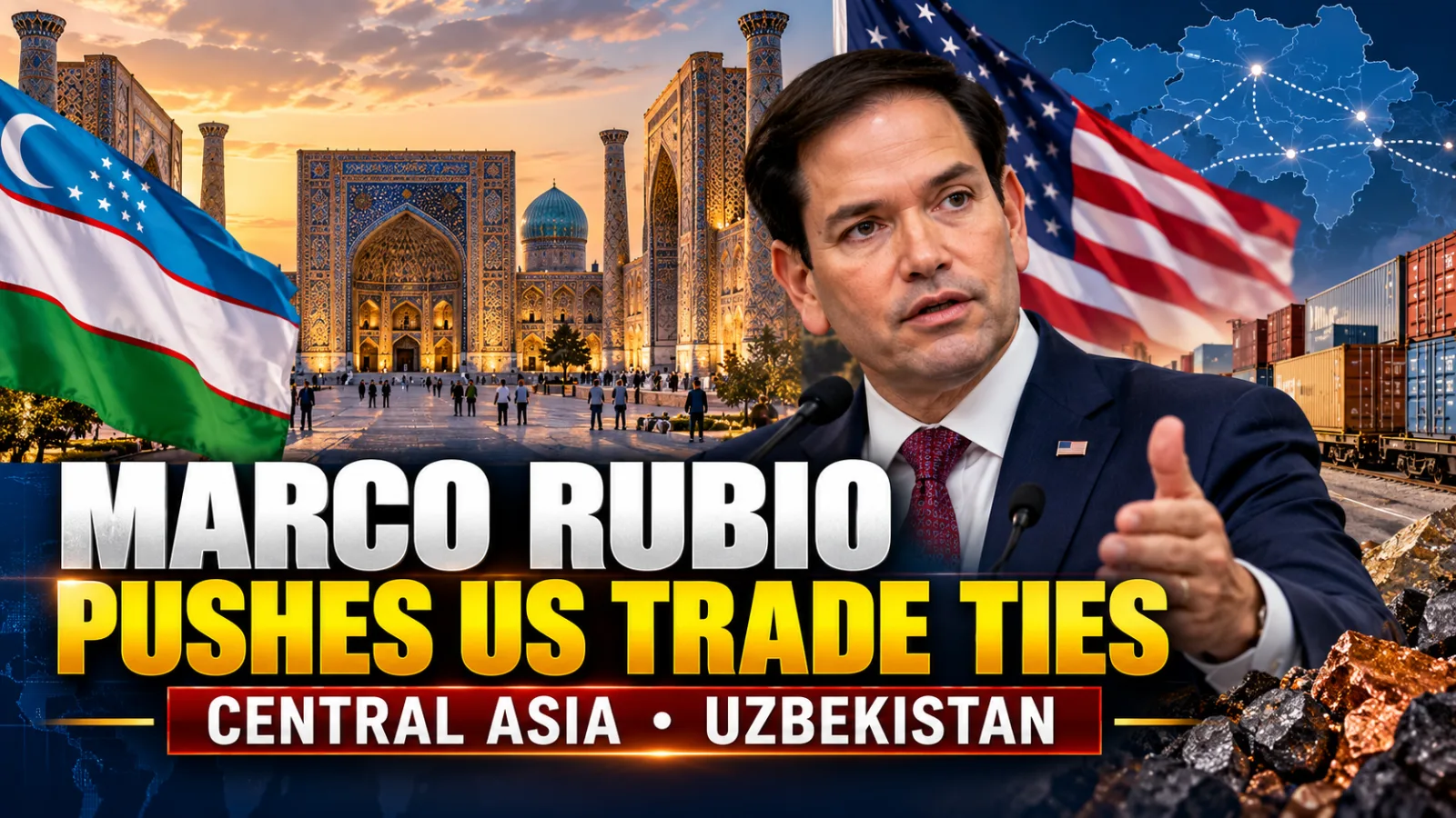 Representative image illustrating US diplomatic and trade engagement with Central Asian countries during Marco Rubio's Uzbekistan visit