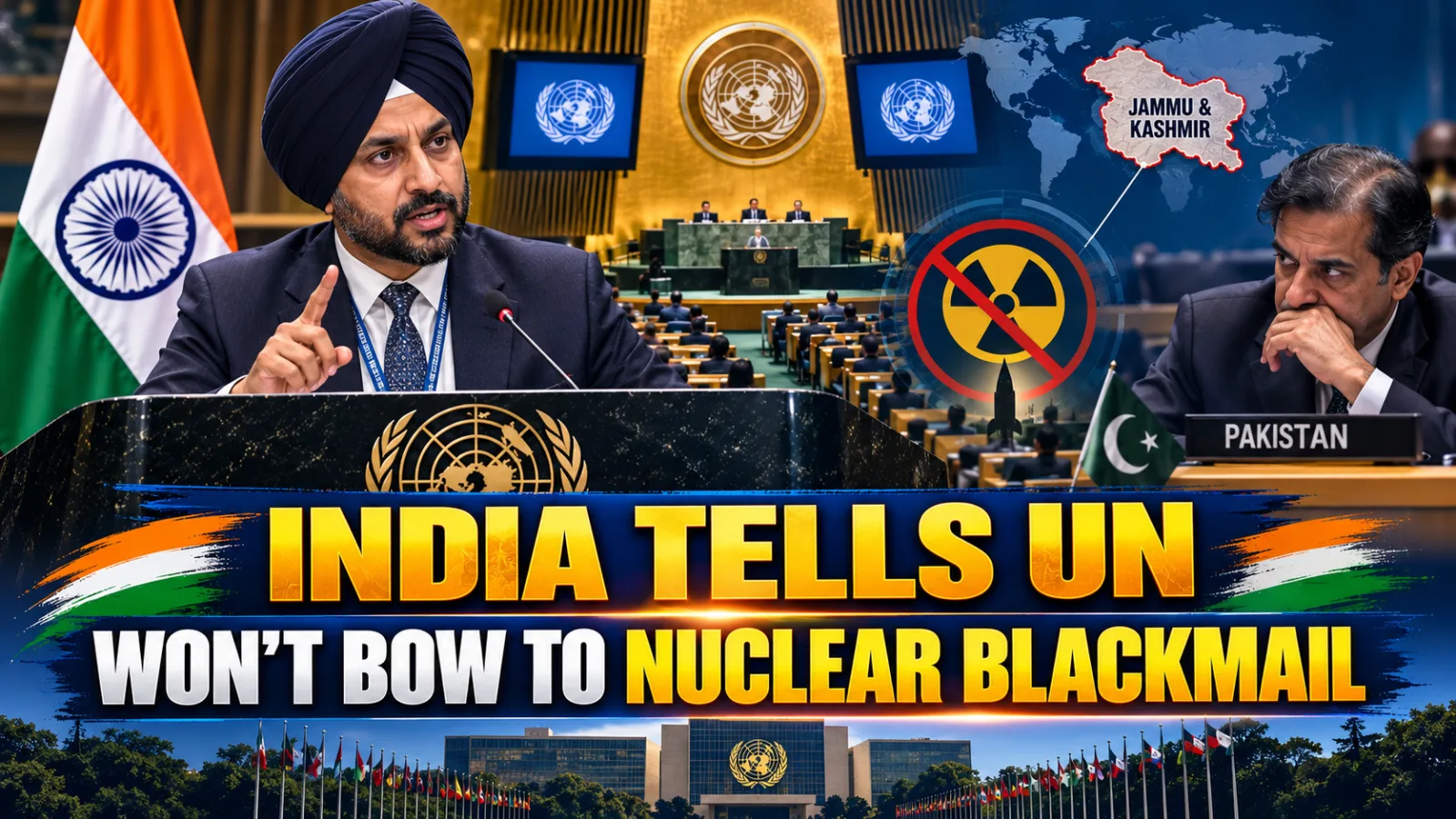Representative image illustrating India's statement at the United Nations on nuclear deterrence, terrorism and regional security.