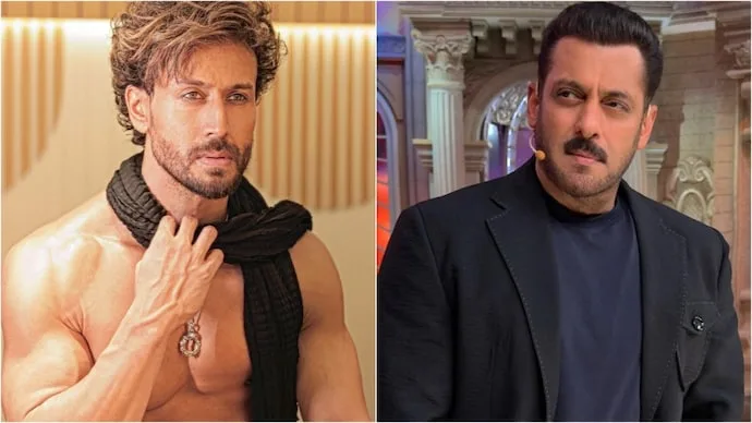 Tiger Shroff and Salman Khan, whose action-hero identity inspired the younger actor’s playful Tiger remark.