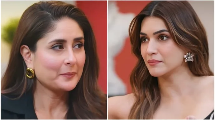 Kriti Sanon and Kareena Kapoor Khan discussing the Raksha Bandhan ad controversy