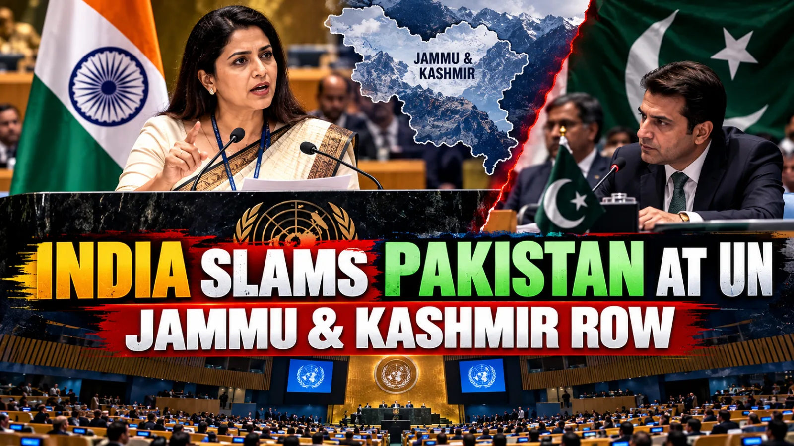 Representative image illustrating India's diplomatic response to Pakistan's remarks on Jammu and Kashmir at the United Nations.