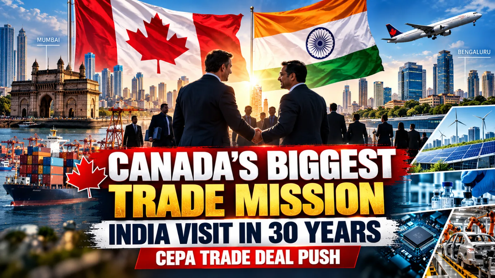 Representative image illustrating Canada-India trade relations and the upcoming Canadian business delegation visit to Mumbai and Bengaluru.