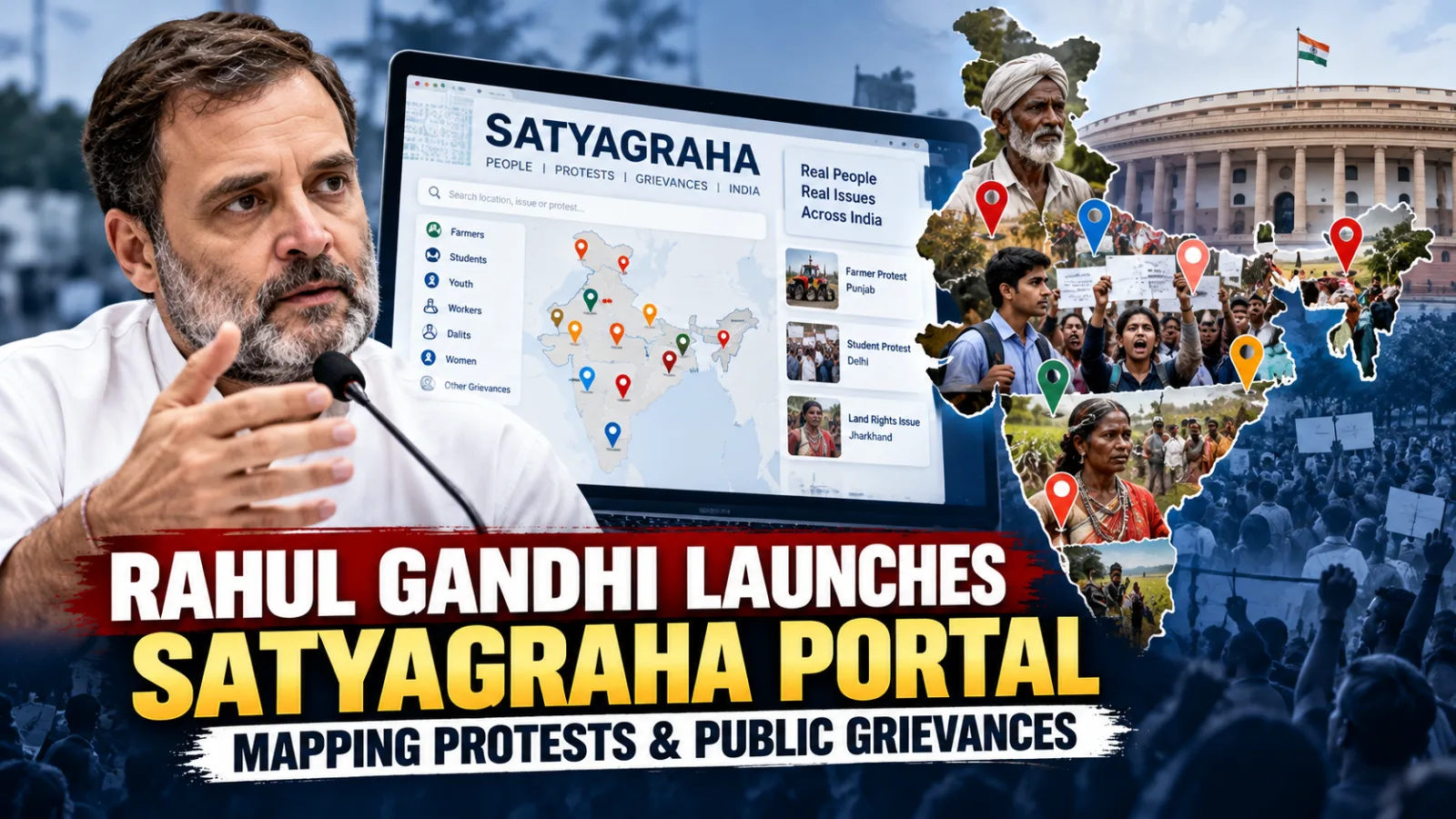 Rahul Gandhi launches Satyagraha Portal for public grievances and protests