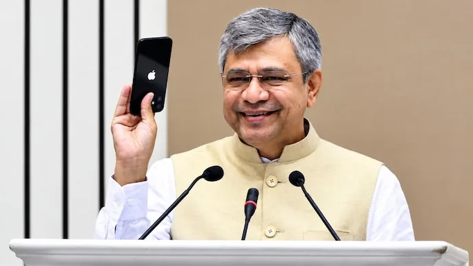 Union Electronics Minister Ashwini Vaishnaw defends India’s iPhone manufacturing subsidies under the mobile PLI scheme.