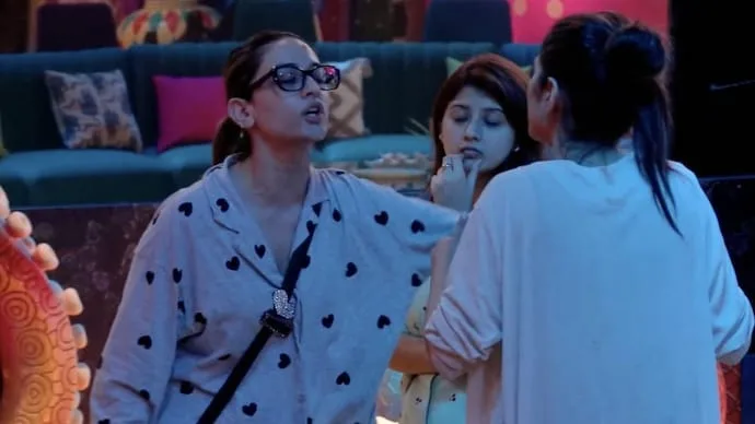 Uditi Singh and Love Gill during a heated confrontation in Bigg Boss 20