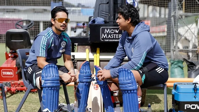Vaibhav Sooryavanshi and Ishan Kishan during India's T20I series against New Zealand.