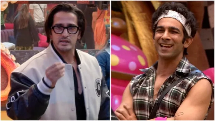 Aman Gandhi and Qazi Touqeer during a heated exchange on Bigg Boss 20.