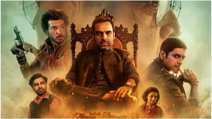 Mirzapur: The Movie poster featuring the crime drama's returning characters ahead of its extended OTT release.
