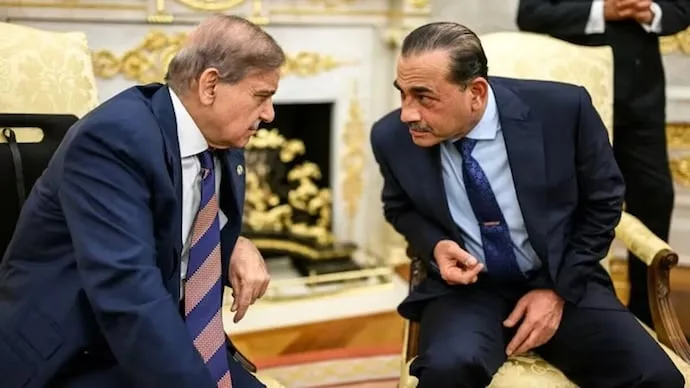 Pakistan Prime Minister Shehbaz Sharif and Army Chief Asim Munir amid controversy over the 2024 general elections.