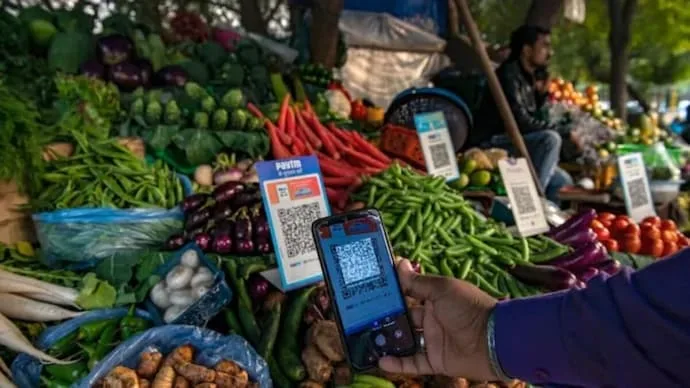 UPI payment being made through a smartphone for a high-value merchant purchase