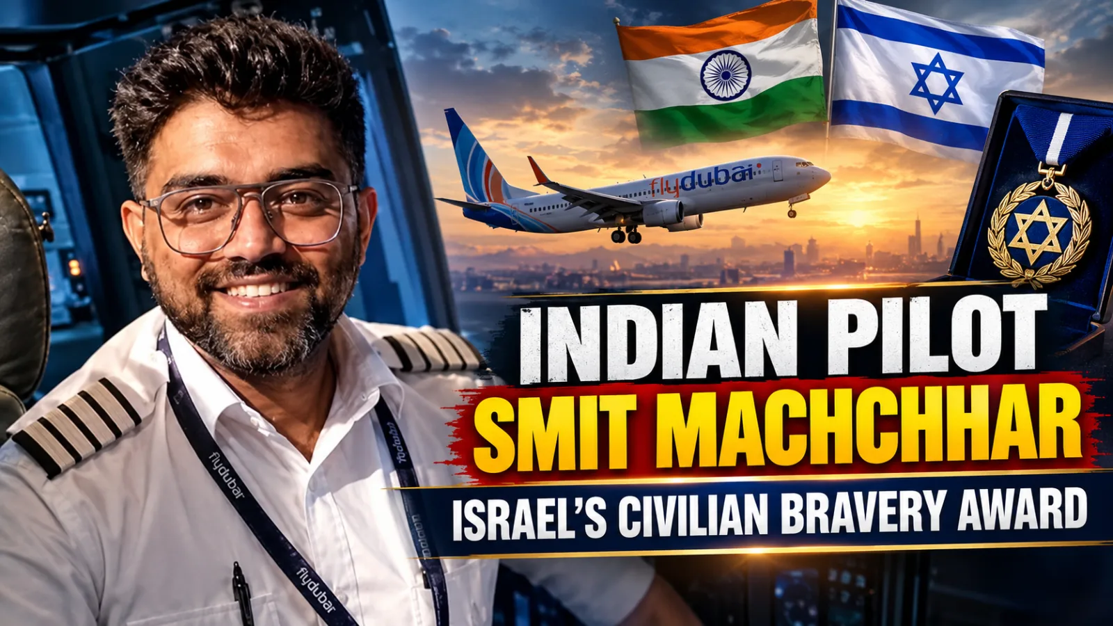 Representative image of a commercial aircraft, illustrating the bravery of Indian pilot Smit Machchhar during a cockpit attack.