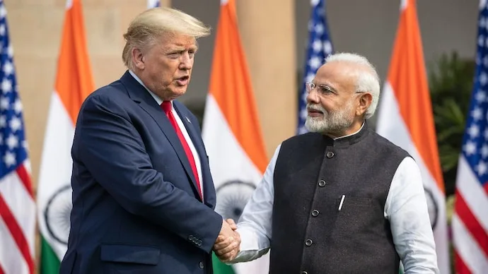 US President Donald Trump and Indian Prime Minister Narendra Modi amid ongoing India-US trade negotiations