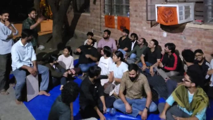 JNU students protest over health centre facilities and alleged scuffle