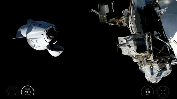 SpaceX Crew-13 Dragon capsule approaches the International Space Station
