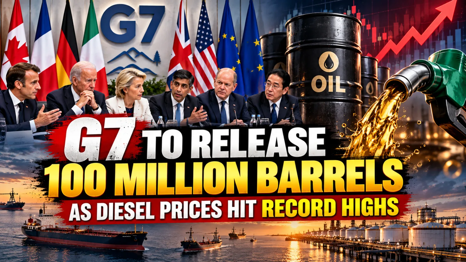 Oil storage tanks and fuel infrastructure amid rising global diesel prices