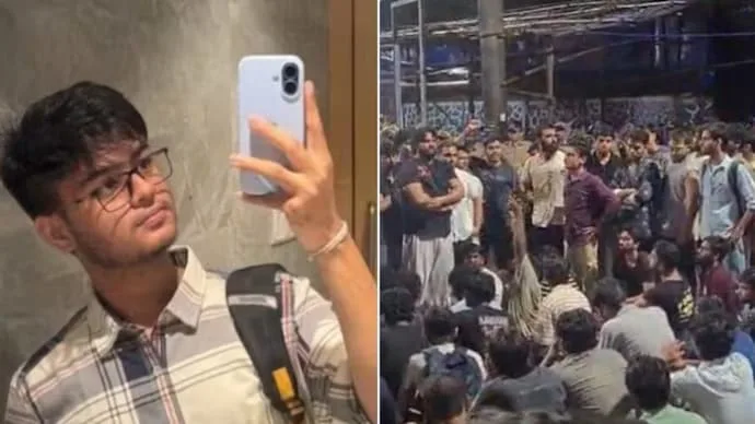 IIT Bombay students protesting on campus after Sahil Wakode’s death