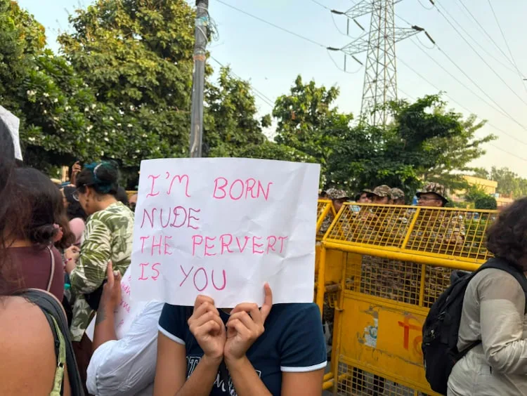 Delhi students and women protest outside the Delhi Secretariat over women's safety