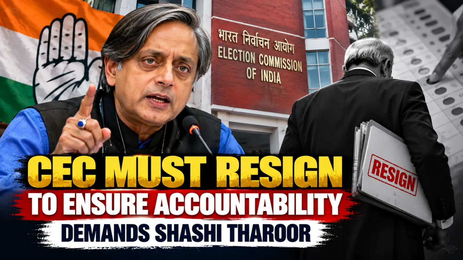 Congress MP Shashi Tharoor speaking about SIR, electoral roll concerns and Election Commission accountability.