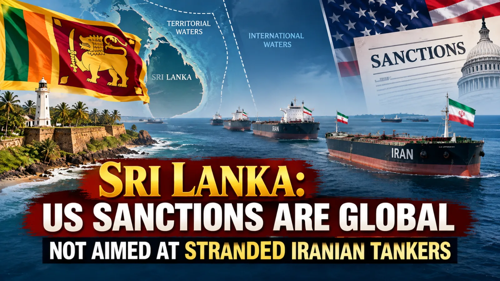 Iranian oil tankers stranded offshore near Sri Lanka