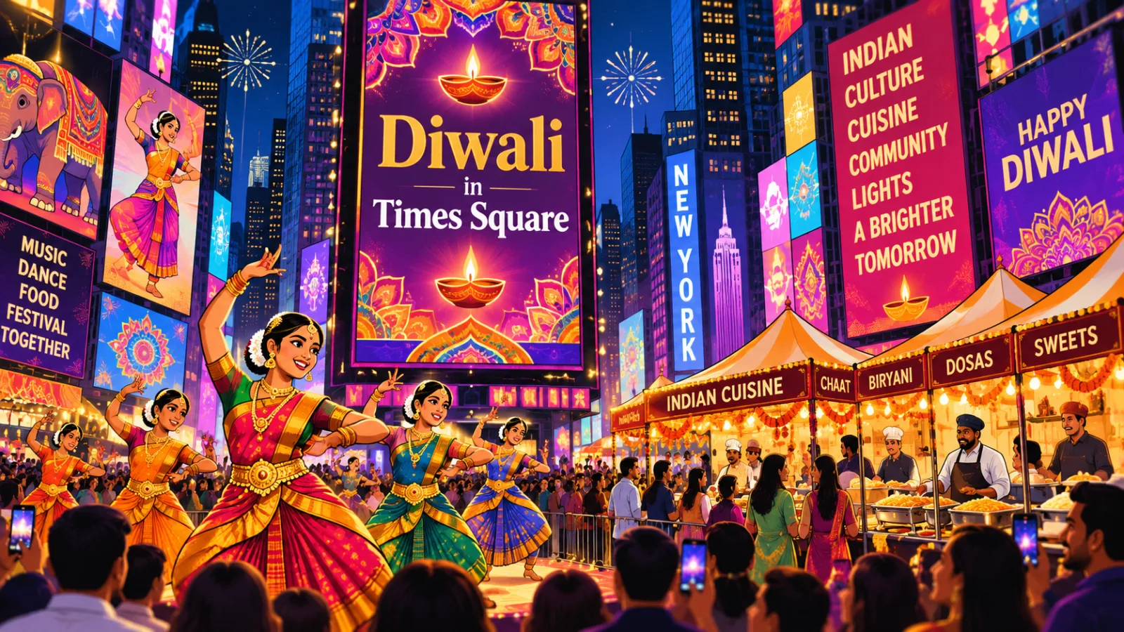 Representative image illustrating Diwali celebrations and Indian cultural festivities in New York.