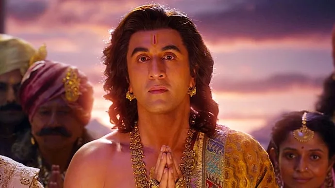 Ranbir Kapoor as Rama in a still associated with the Mangal Rang song from Ramayana.